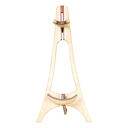 Delevan - Natural Wood Violin Viola Stand - Cherry Maple Bubinga Padauk - VV-100 - Front